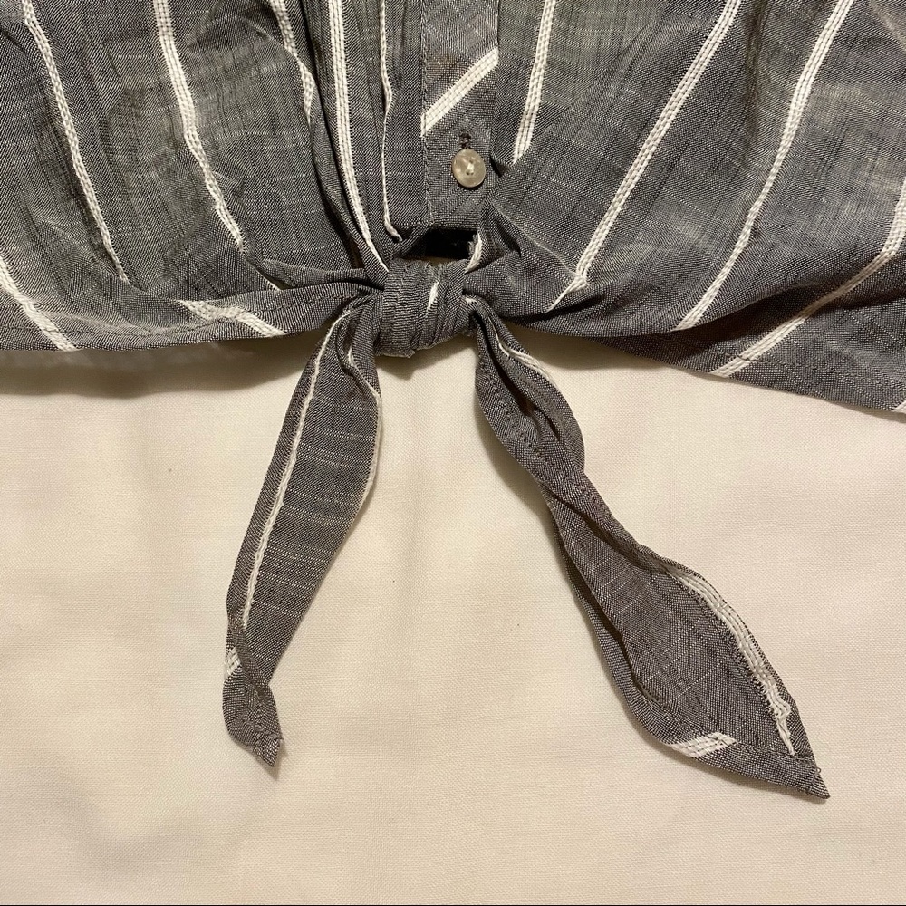 Striped Grey Universal Thread Button Down - Picture 4 of 7